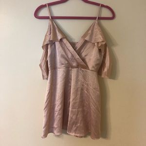 Kimchi Blue Satin Ruffle Wrap Romper